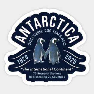 Antarctica Discovered 200 Years Ago Bicentennial with Penguins Sticker